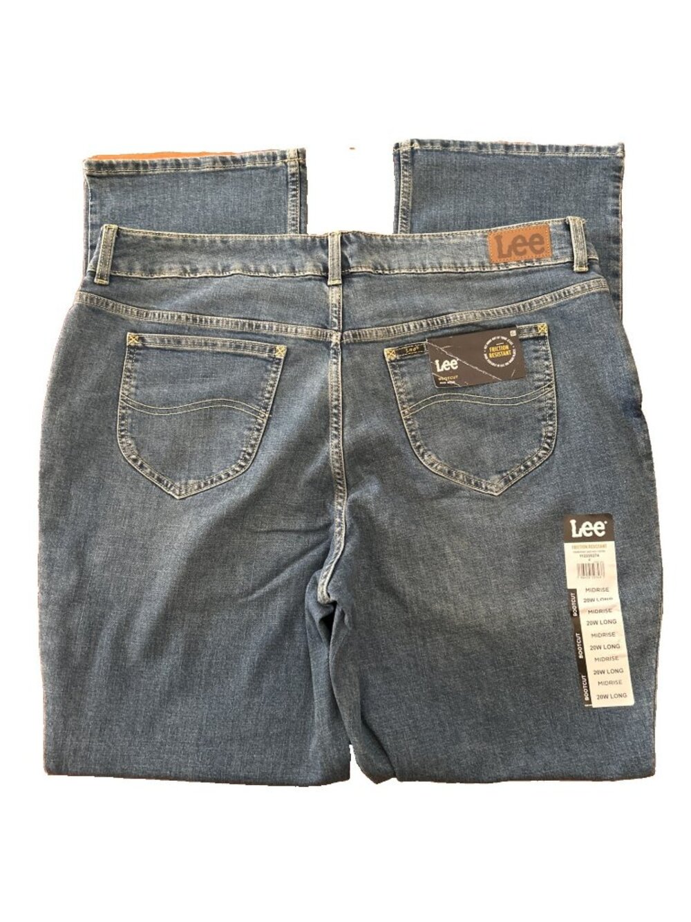 Lee Women’s Bootcut Mid Rise Jeans Size 20W Long Blue Cotton Blend Denim